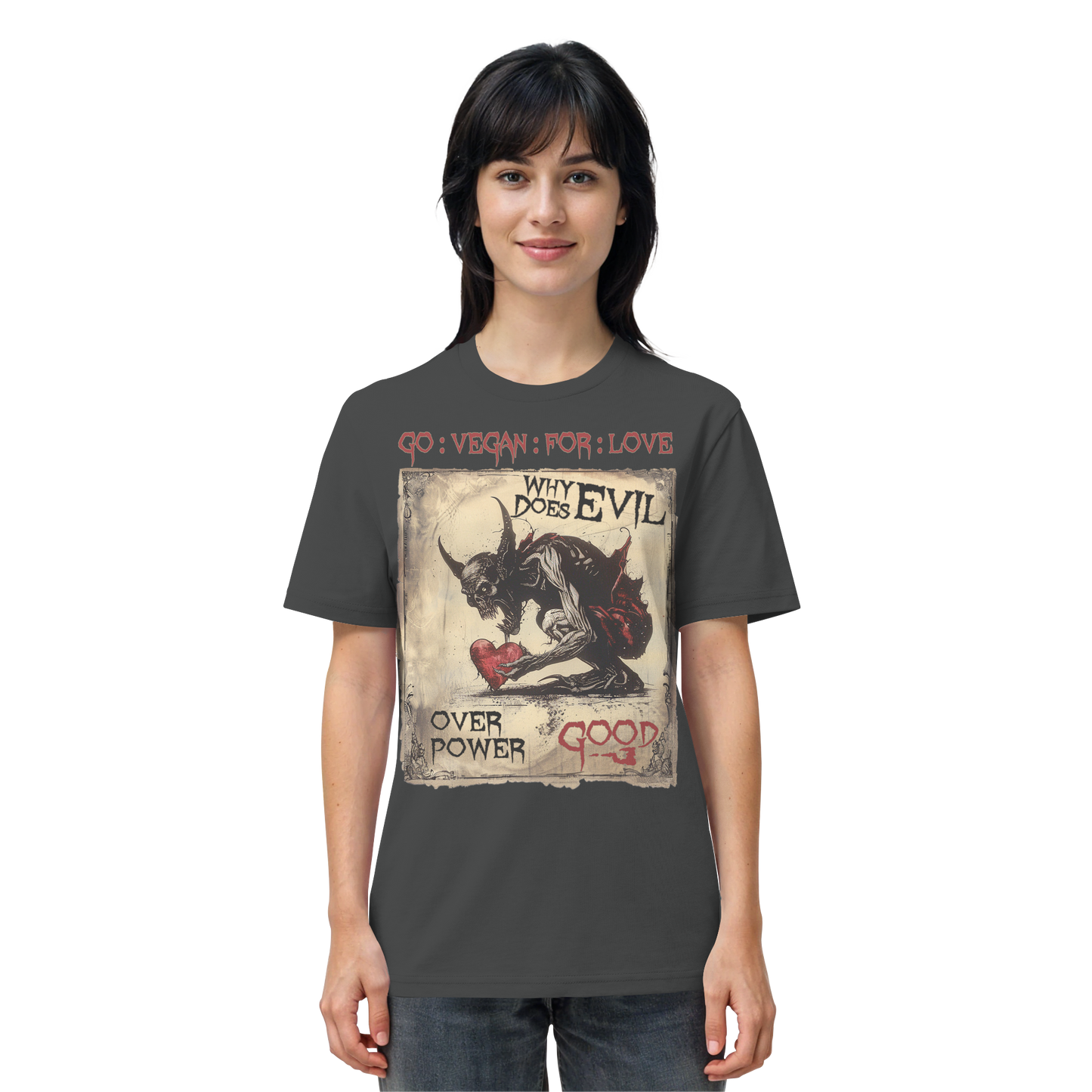 vegwear "why does evil" -unisex Bio T-Shirt