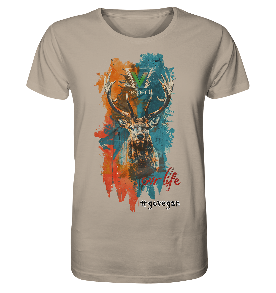 Motiv "respect our life, go vegan" - unisex Bio T-Shirt