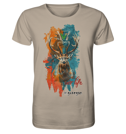 Motiv "respect our life, go vegan" - unisex Bio T-Shirt