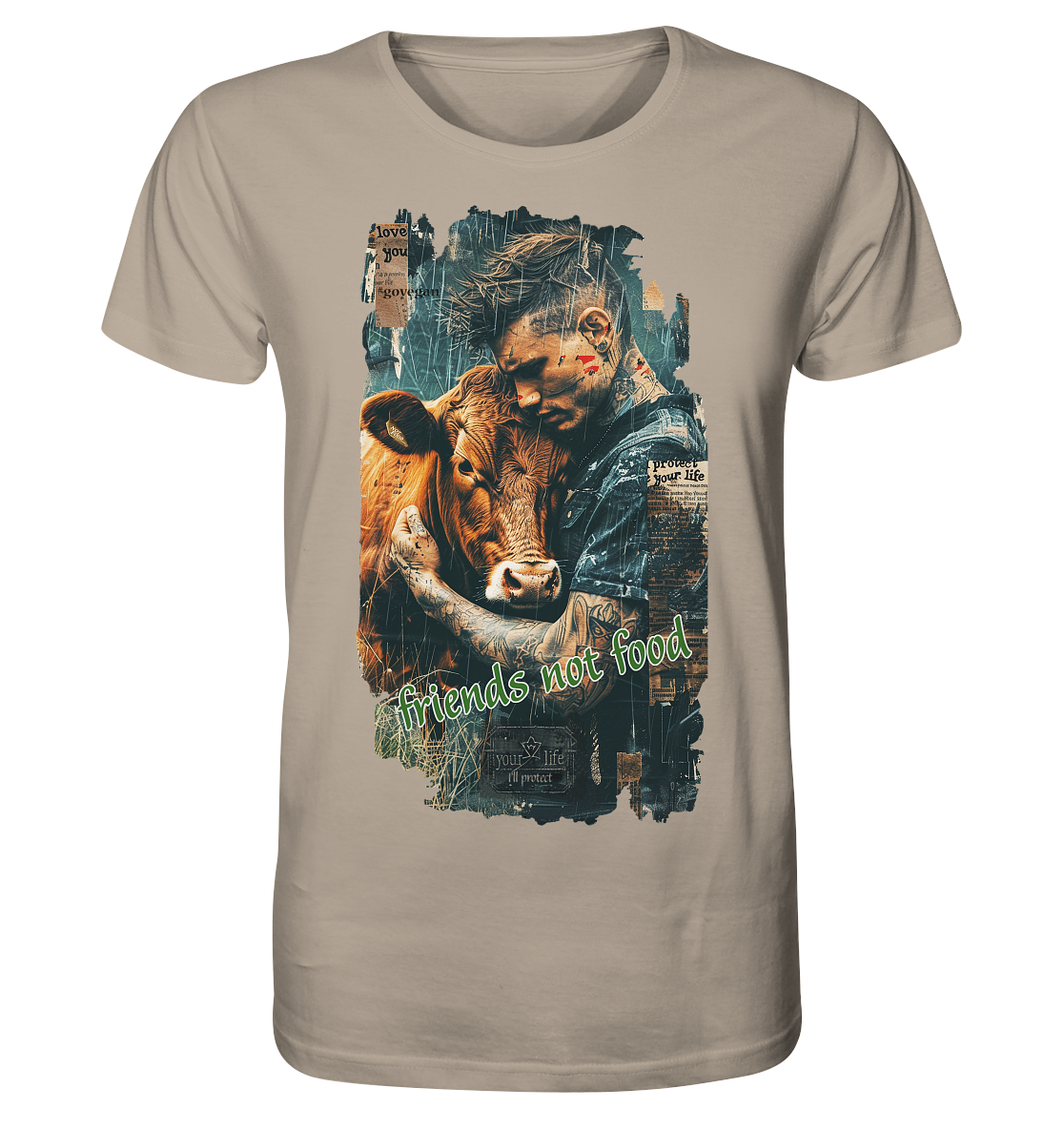 Motiv "friends not food" - unisex Bio T-Shirt