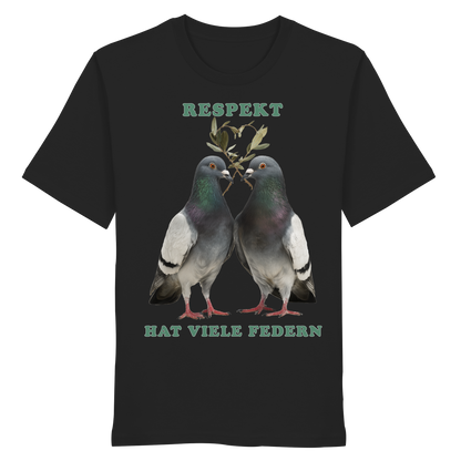vegwear "Respekt hat viele Federn" - unisex Bio T-Shirt