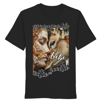 vegwear "actio = reactio" - unisex Bio T-Shirt, vegan ist Mitgefühl