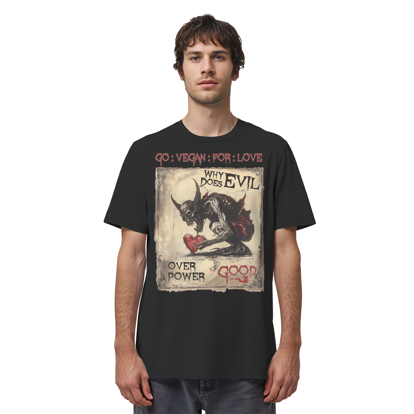 vegwear "why does evil" -unisex Bio T-Shirt