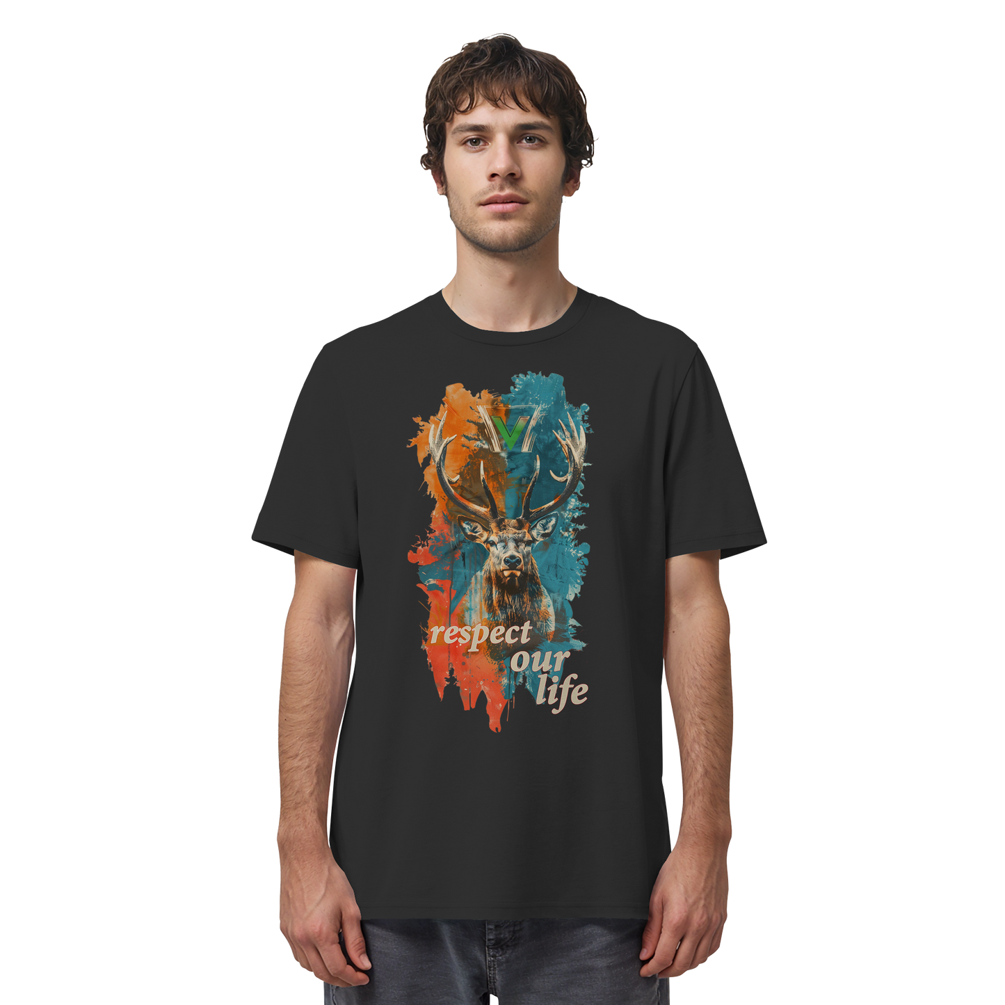 vegwear "respect our life - Hirsch" - unisex Bio T-Shirt