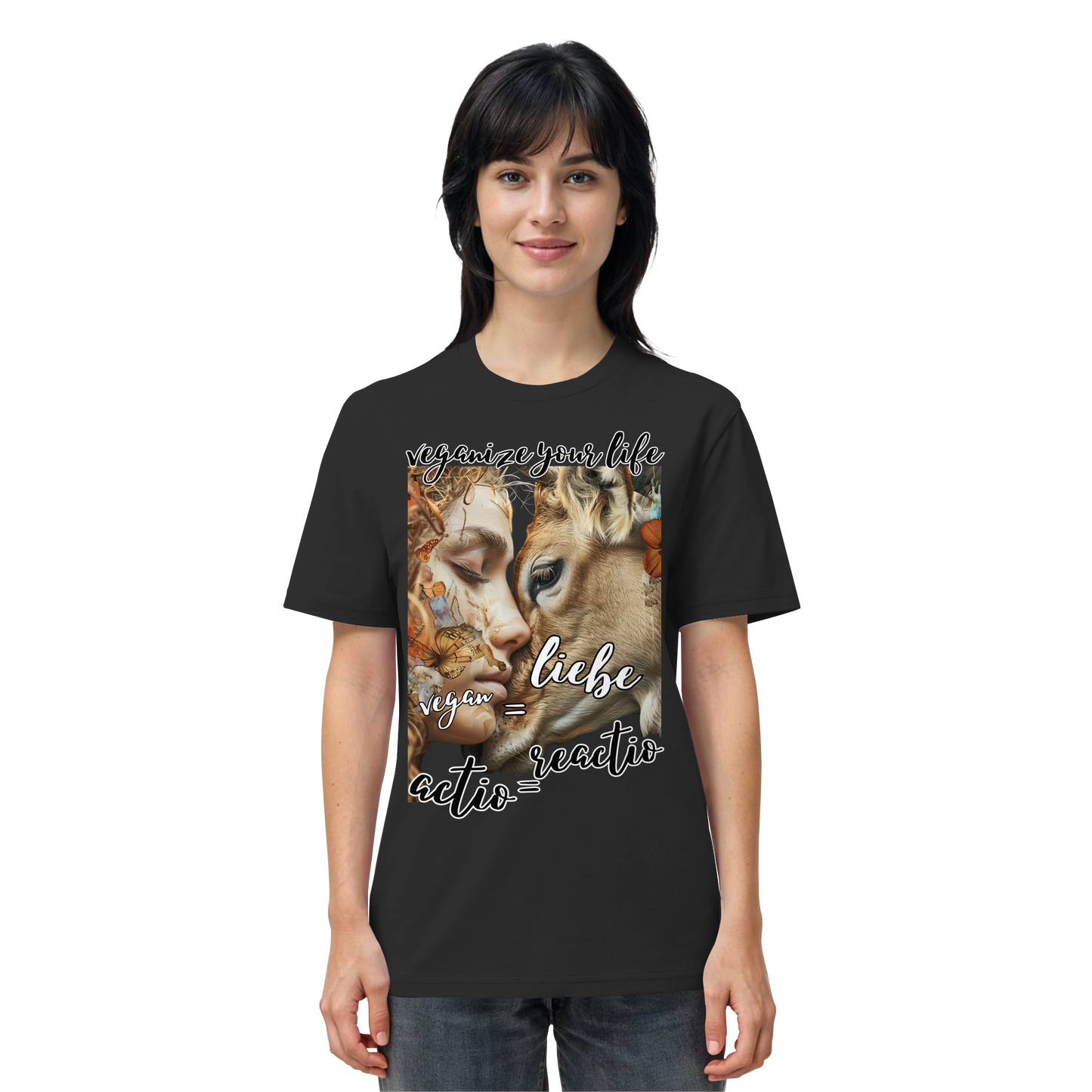 vegwear "actio = reactio" - unisex Bio T-Shirt, vegan ist Mitgefühl