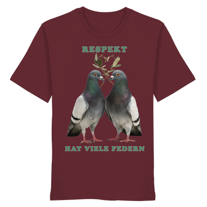 vegwear "Respekt hat viele Federn" - unisex Bio T-Shirt