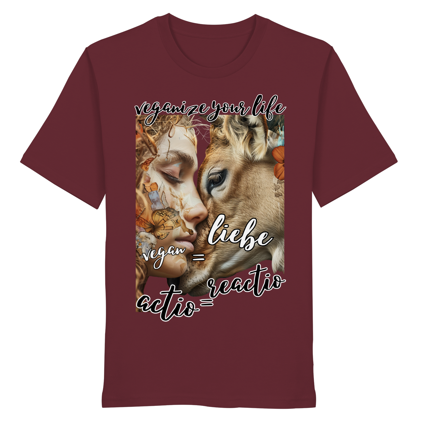 vegwear "actio = reactio" - unisex Bio T-Shirt, vegan ist Mitgefühl