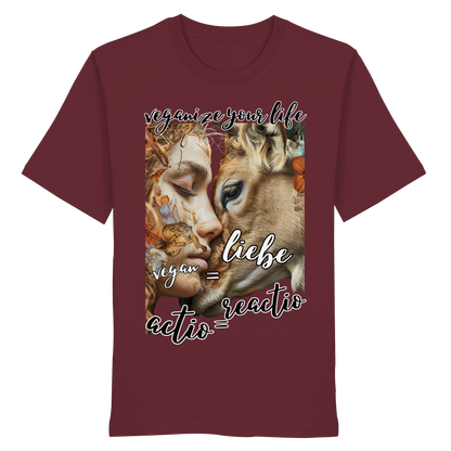 vegwear "actio = reactio" - unisex Bio T-Shirt, vegan ist Mitgefühl