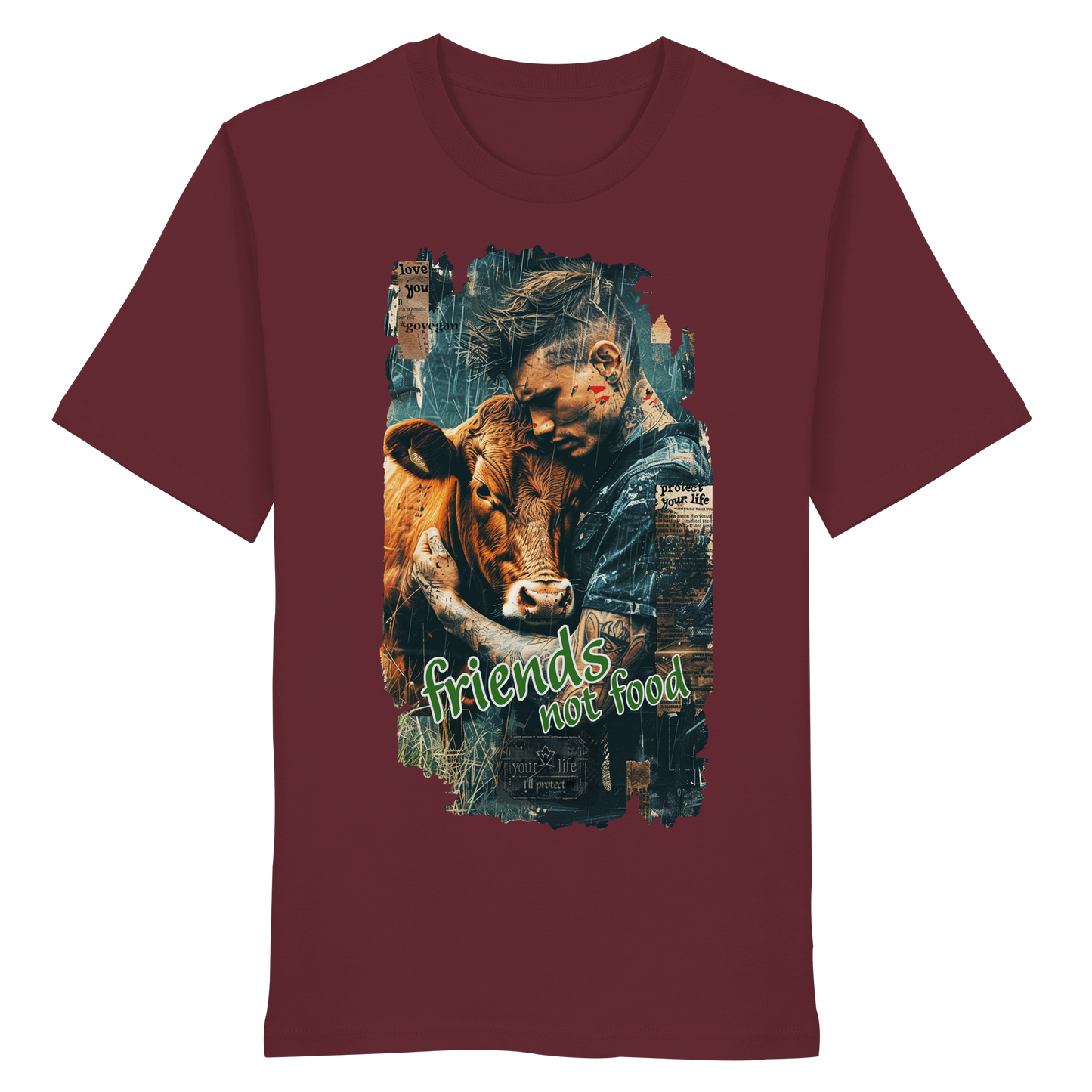 vegwear "friends not food" - unisex T-Shirt, vegan, fair, cool