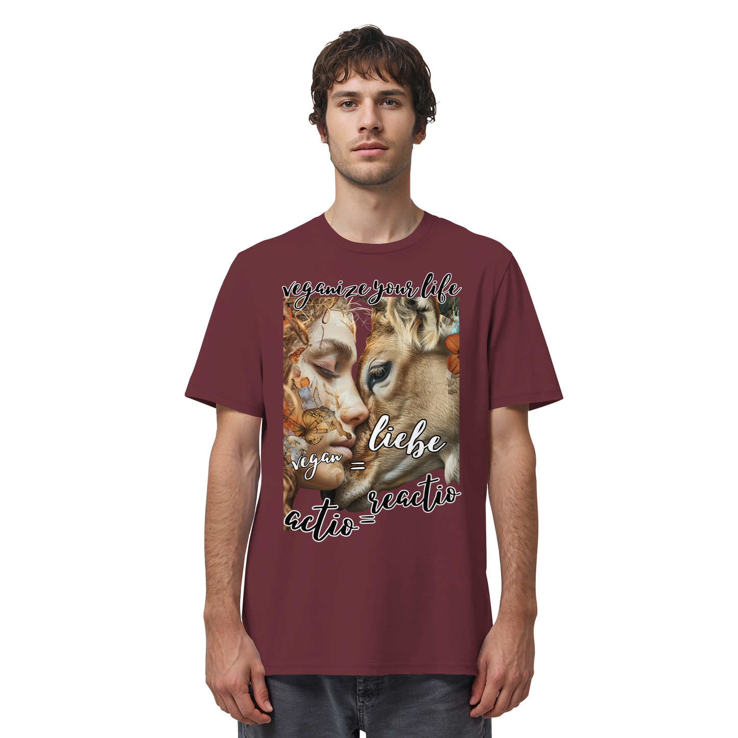 vegwear "actio = reactio" - unisex Bio T-Shirt, vegan ist Mitgefühl