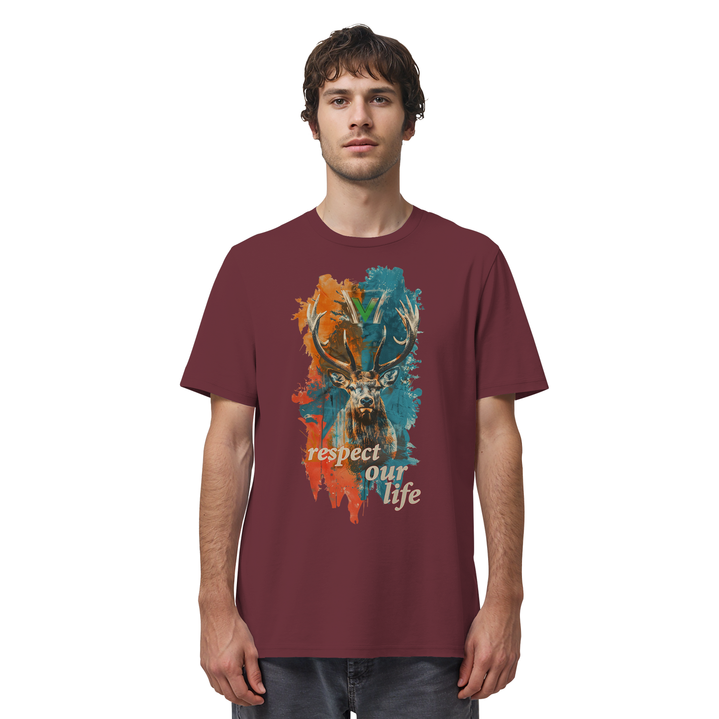 vegwear "respect our life - Hirsch" - unisex Bio T-Shirt