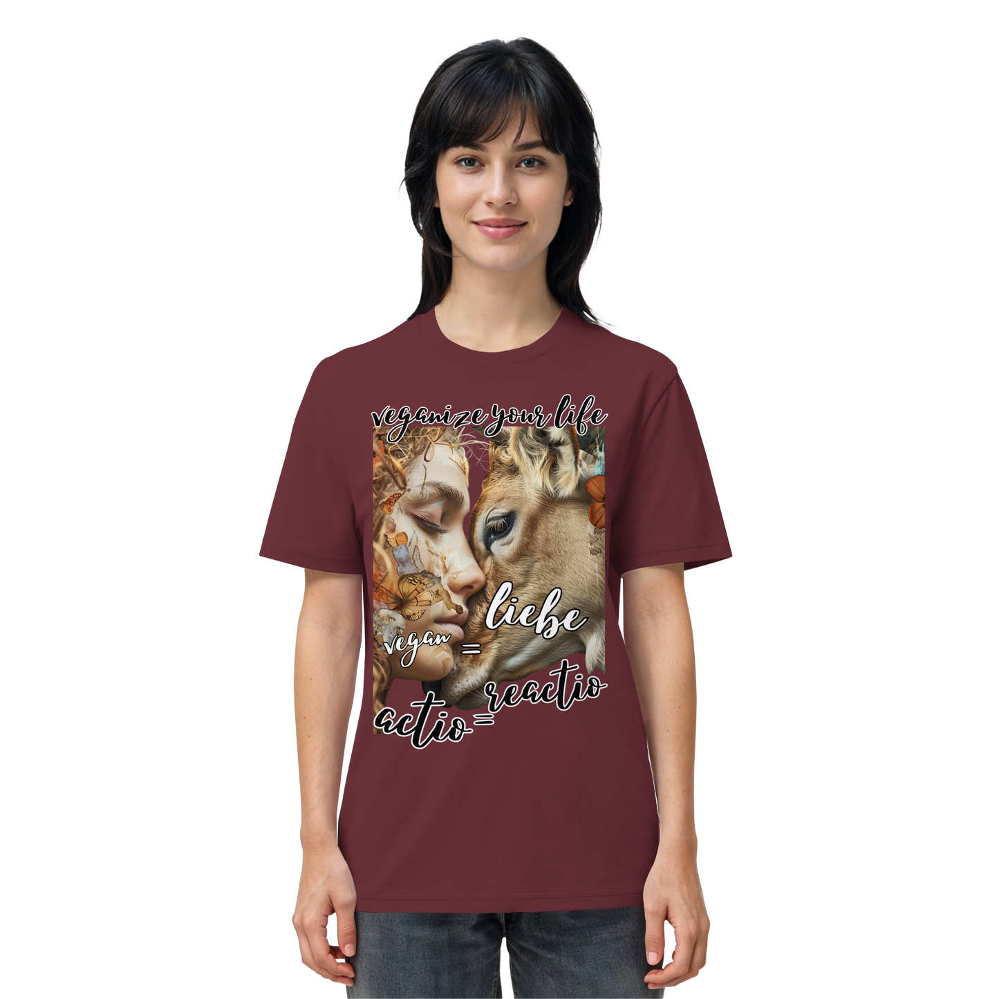 vegwear "actio = reactio" - unisex Bio T-Shirt, vegan ist Mitgefühl