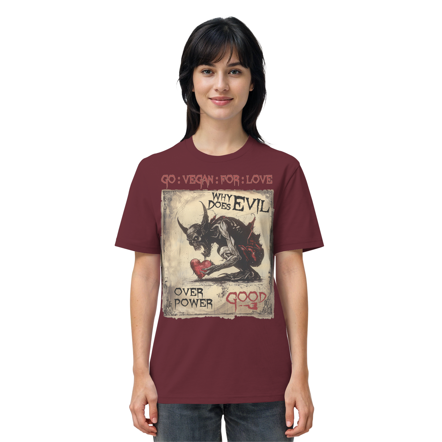 vegwear "why does evil" -unisex Bio T-Shirt