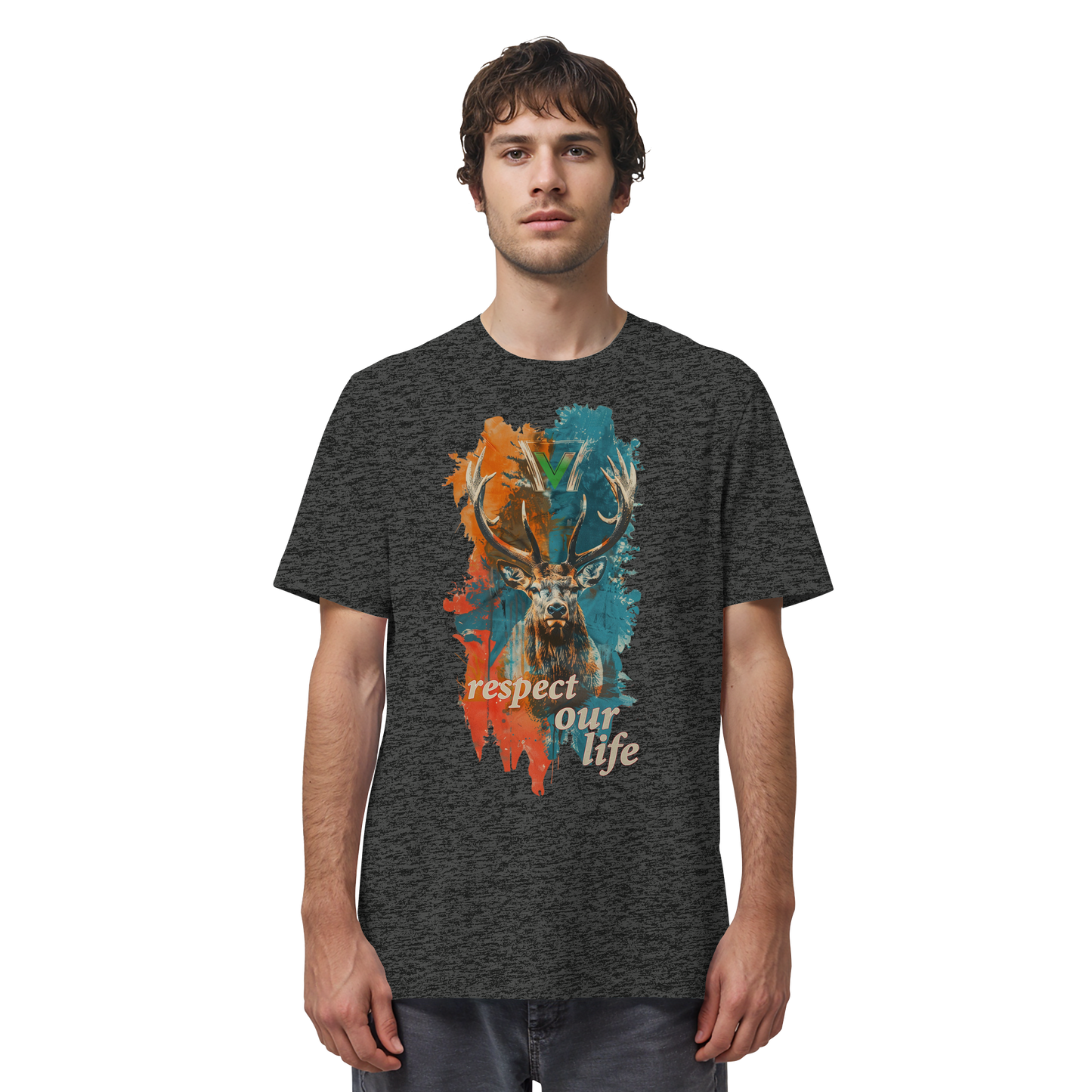 vegwear "respect our life - Hirsch" - unisex Bio T-Shirt