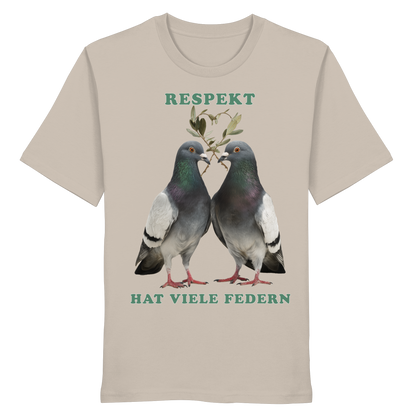 vegwear "Respekt hat viele Federn" - unisex Bio T-Shirt