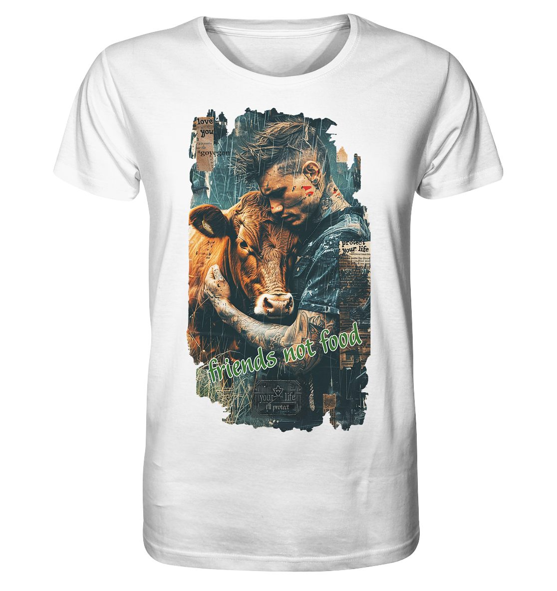 Motiv "friends not food" - unisex Bio T-Shirt