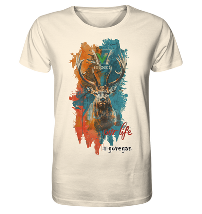 Motiv "respect our life, go vegan" - unisex Bio T-Shirt