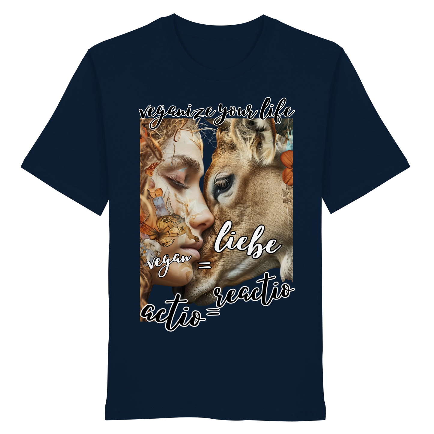 vegwear "actio = reactio" - unisex Bio T-Shirt, vegan ist Mitgefühl