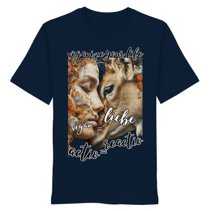 vegwear "actio = reactio" - unisex Bio T-Shirt, vegan ist Mitgefühl