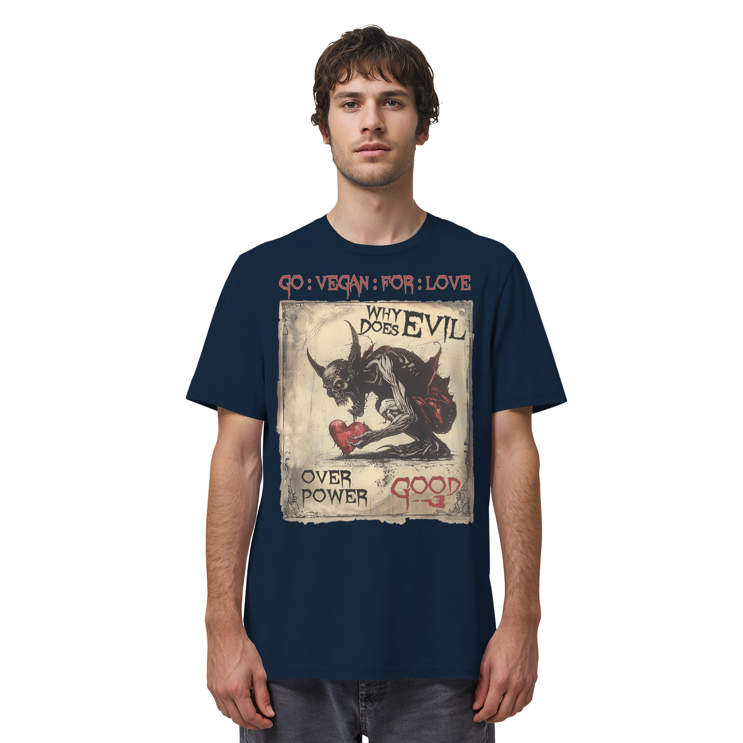 vegwear "why does evil" -unisex Bio T-Shirt