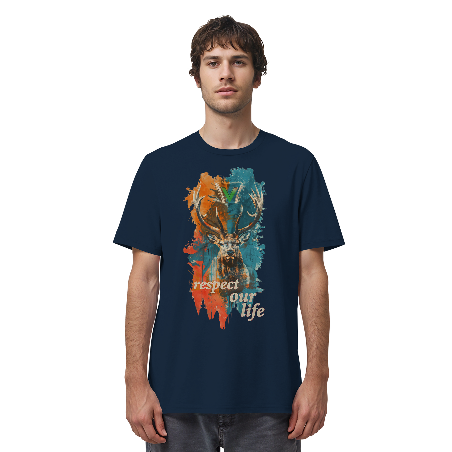 vegwear "respect our life - Hirsch" - unisex Bio T-Shirt