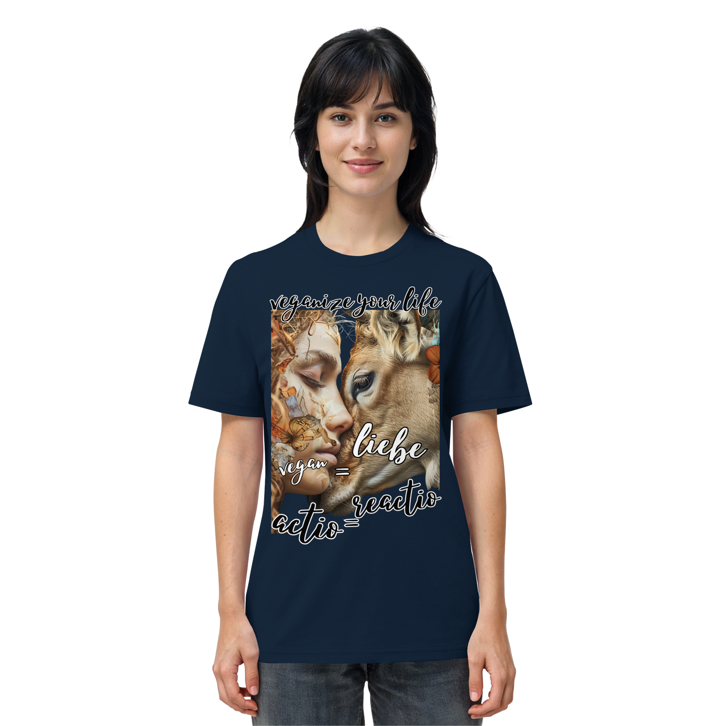 vegwear "actio = reactio" - unisex Bio T-Shirt, vegan ist Mitgefühl