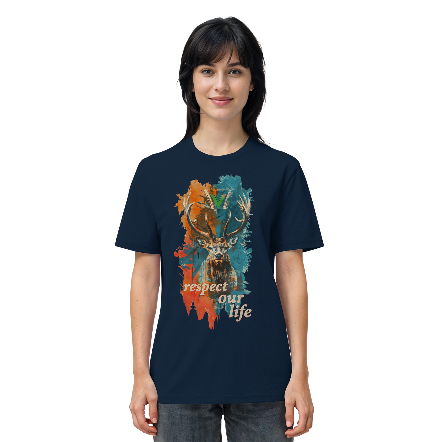 vegwear "respect our life - Hirsch" - unisex Bio T-Shirt