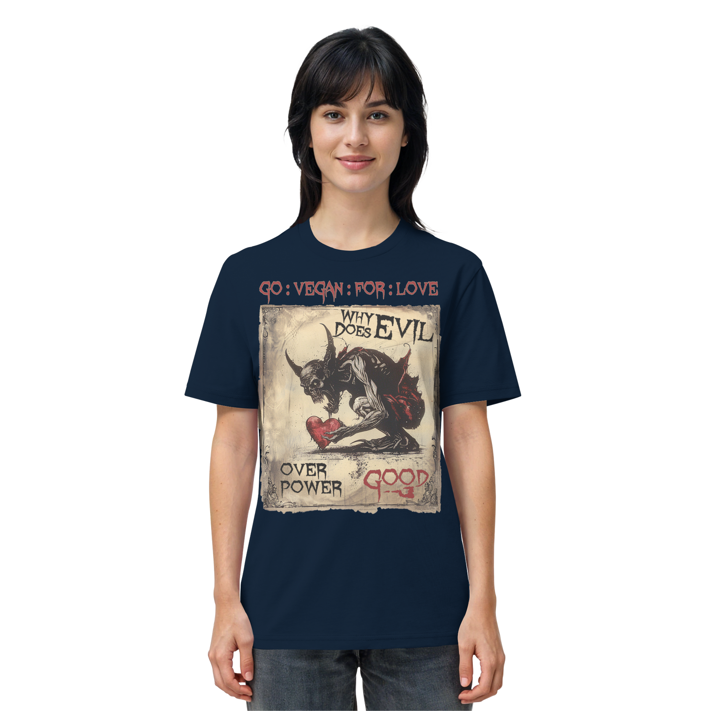 vegwear "why does evil" -unisex Bio T-Shirt