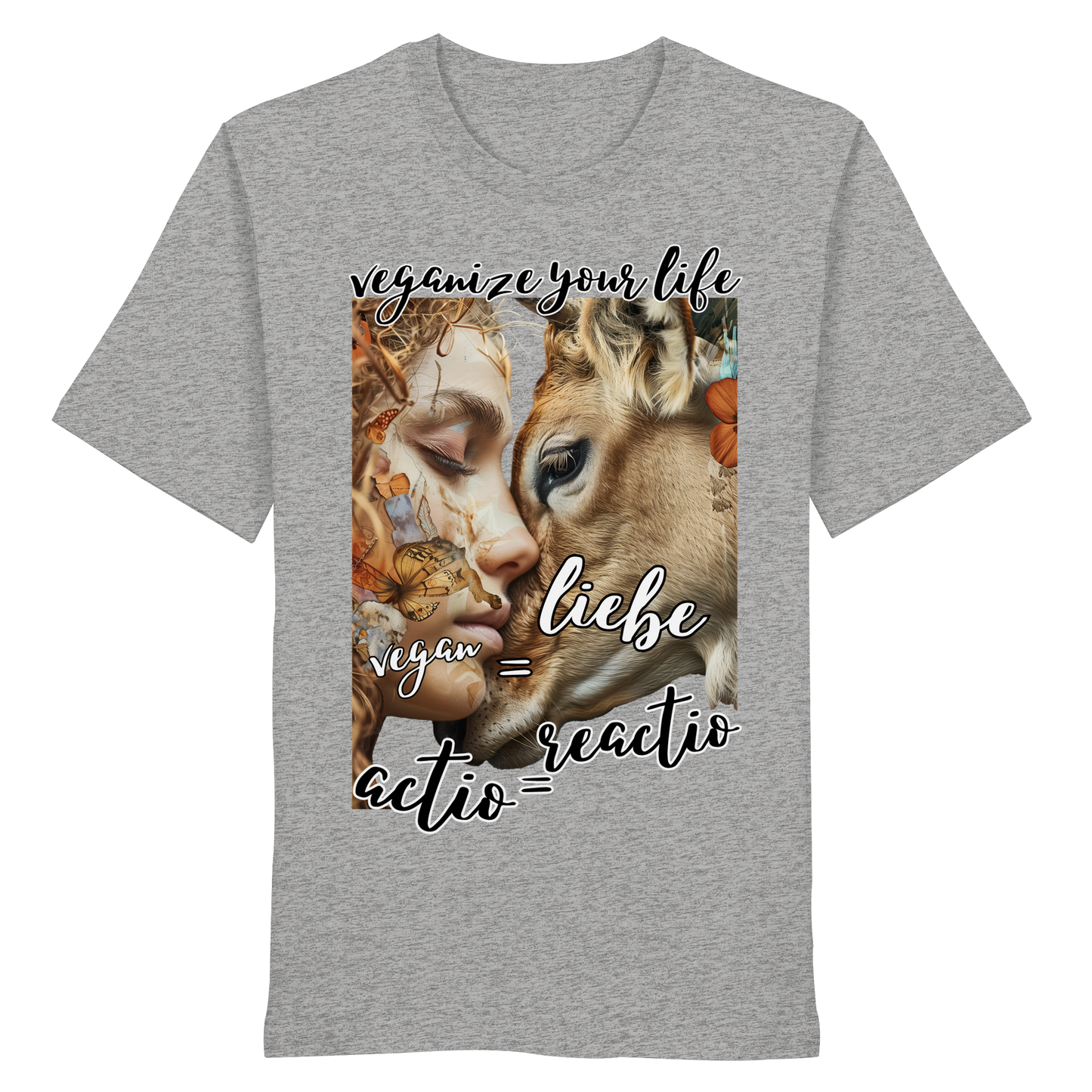 vegwear "actio = reactio" - unisex Bio T-Shirt, vegan ist Mitgefühl