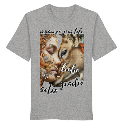 vegwear "actio = reactio" - unisex Bio T-Shirt, vegan ist Mitgefühl