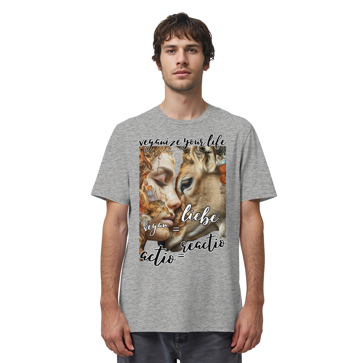 vegwear "actio = reactio" - unisex Bio T-Shirt, vegan ist Mitgefühl