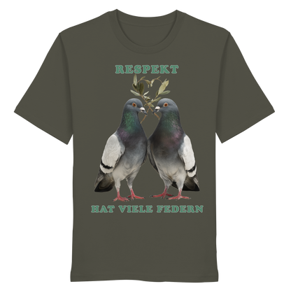 vegwear "Respekt hat viele Federn" - unisex Bio T-Shirt