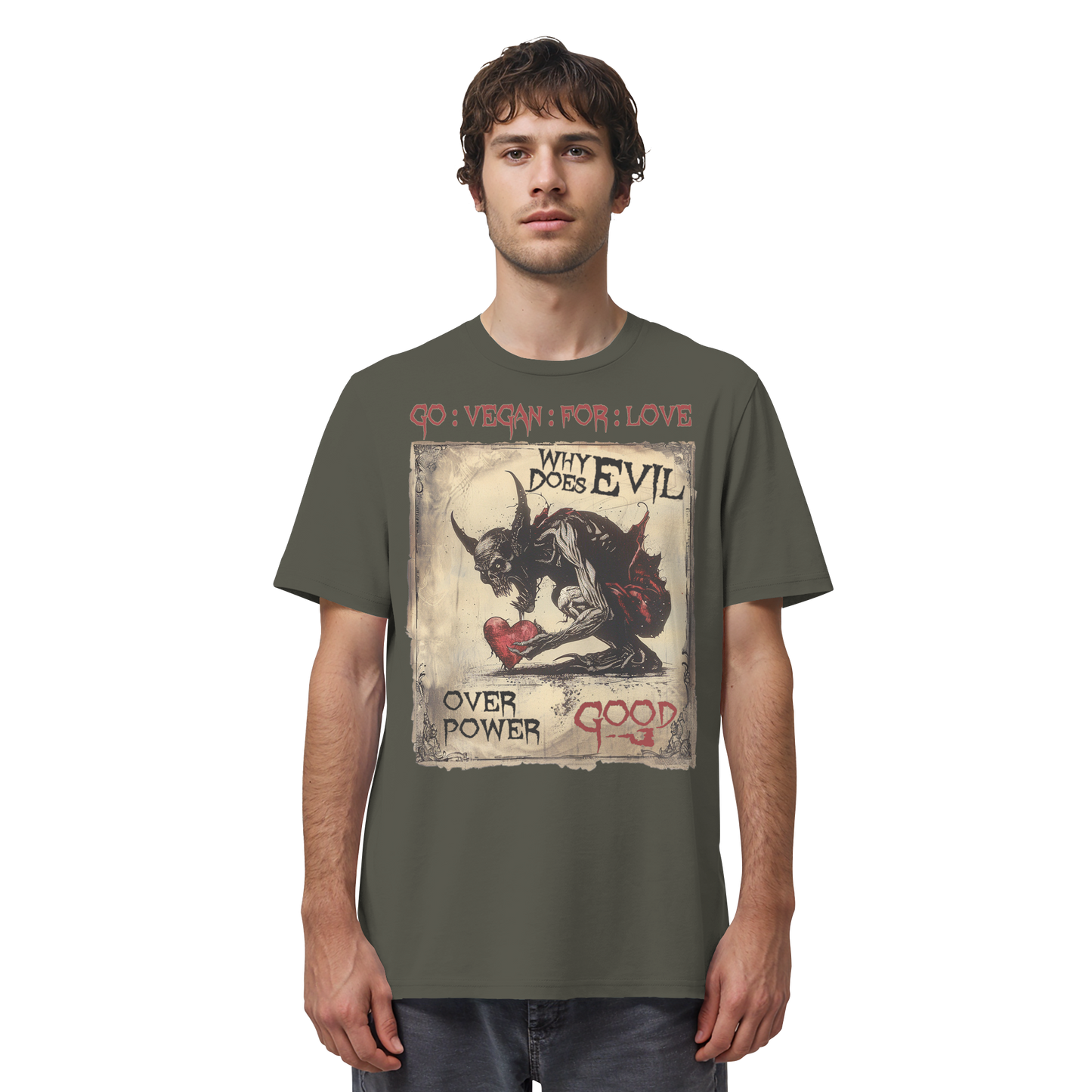 vegwear "why does evil" -unisex Bio T-Shirt