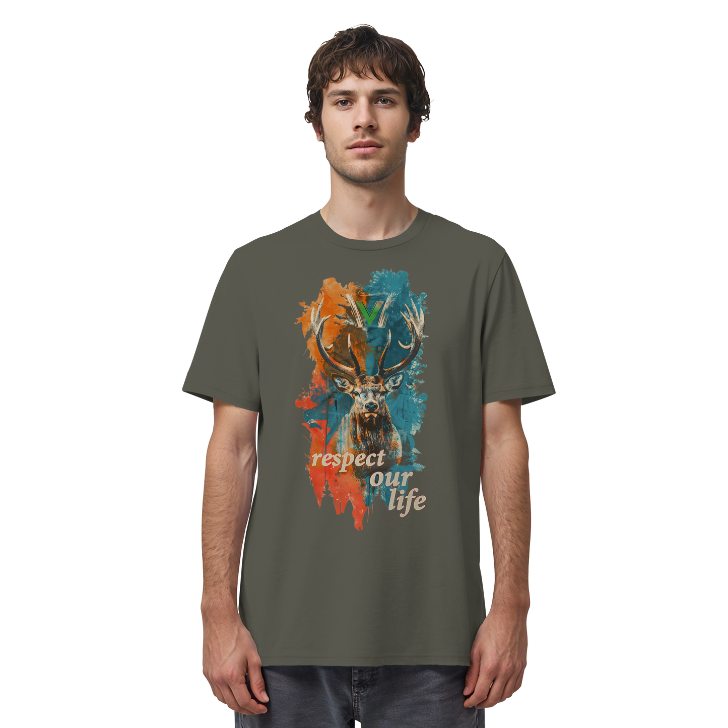 vegwear "respect our life - Hirsch" - unisex Bio T-Shirt