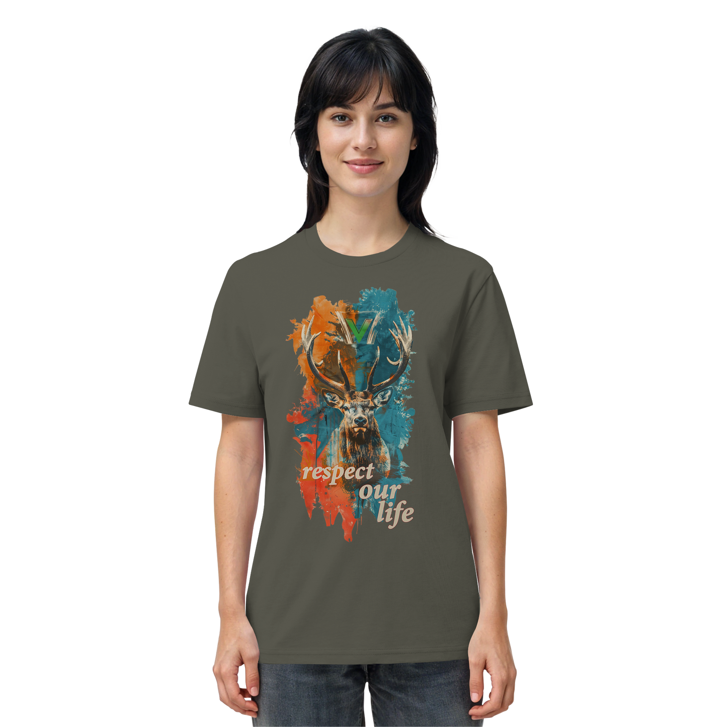 vegwear "respect our life - Hirsch" - unisex Bio T-Shirt