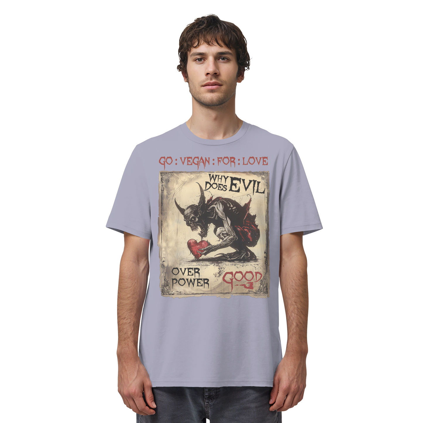vegwear "why does evil" -unisex Bio T-Shirt