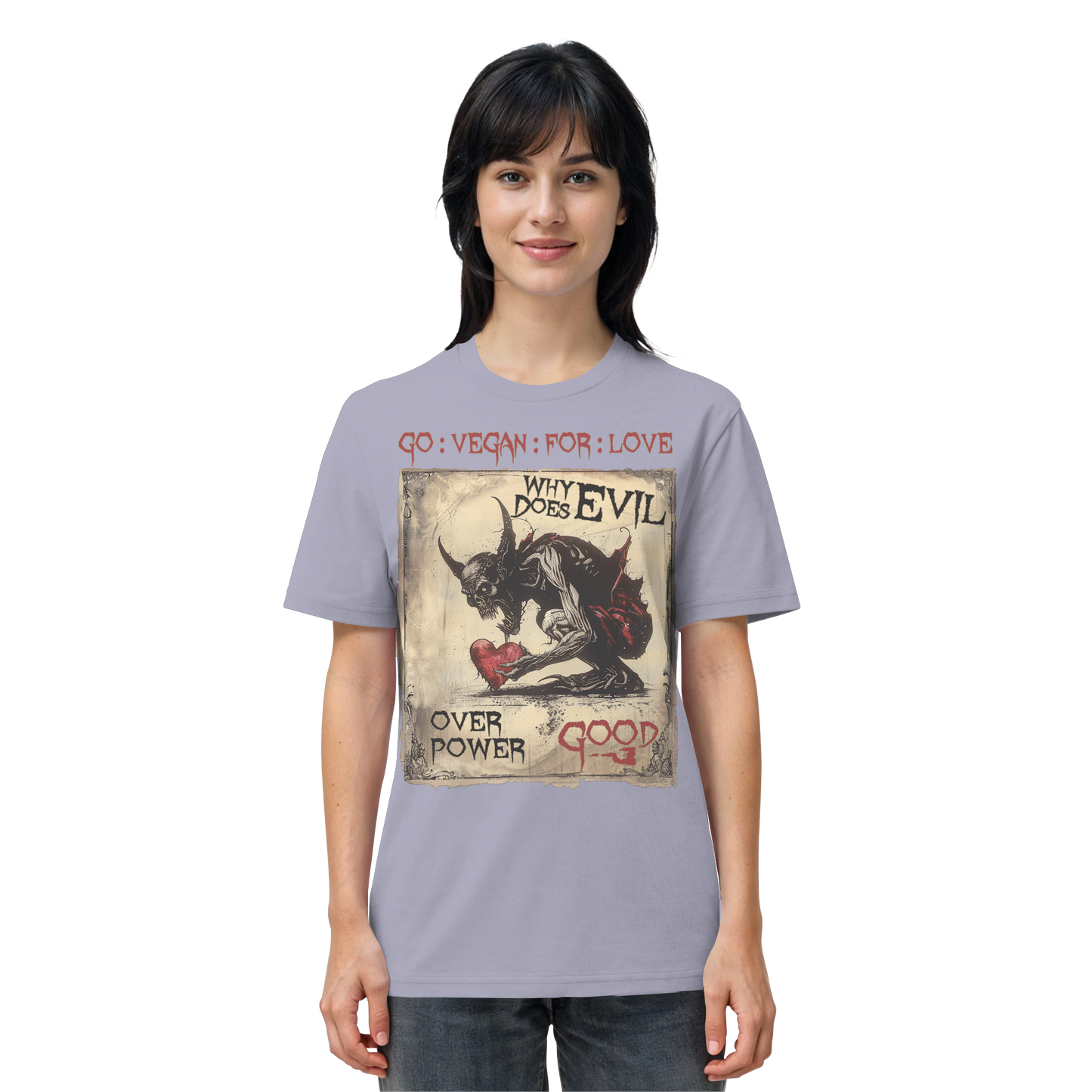 vegwear "why does evil" -unisex Bio T-Shirt