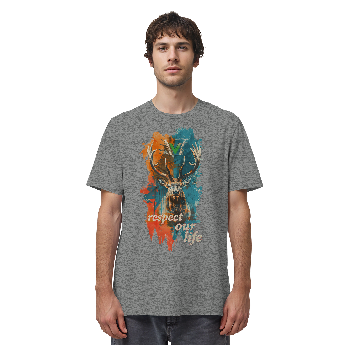 vegwear "respect our life - Hirsch" - unisex Bio T-Shirt