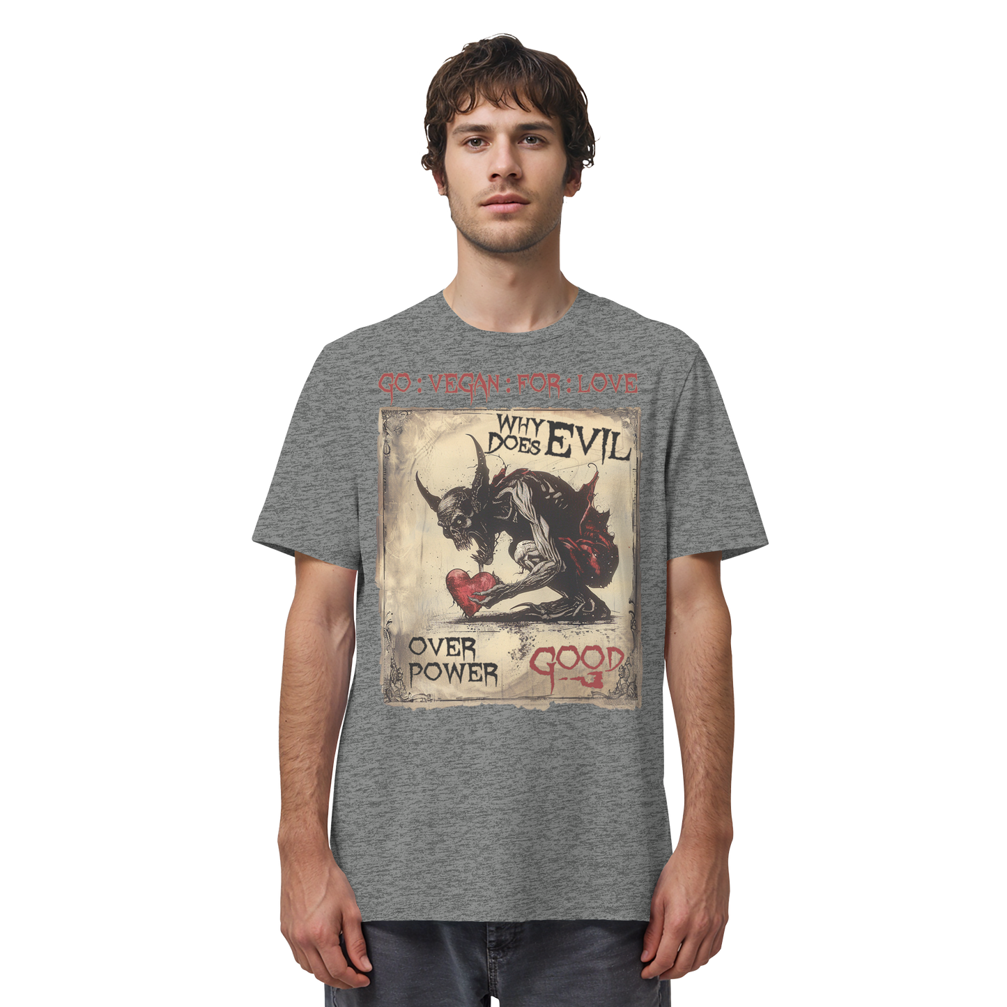 vegwear "why does evil" -unisex Bio T-Shirt