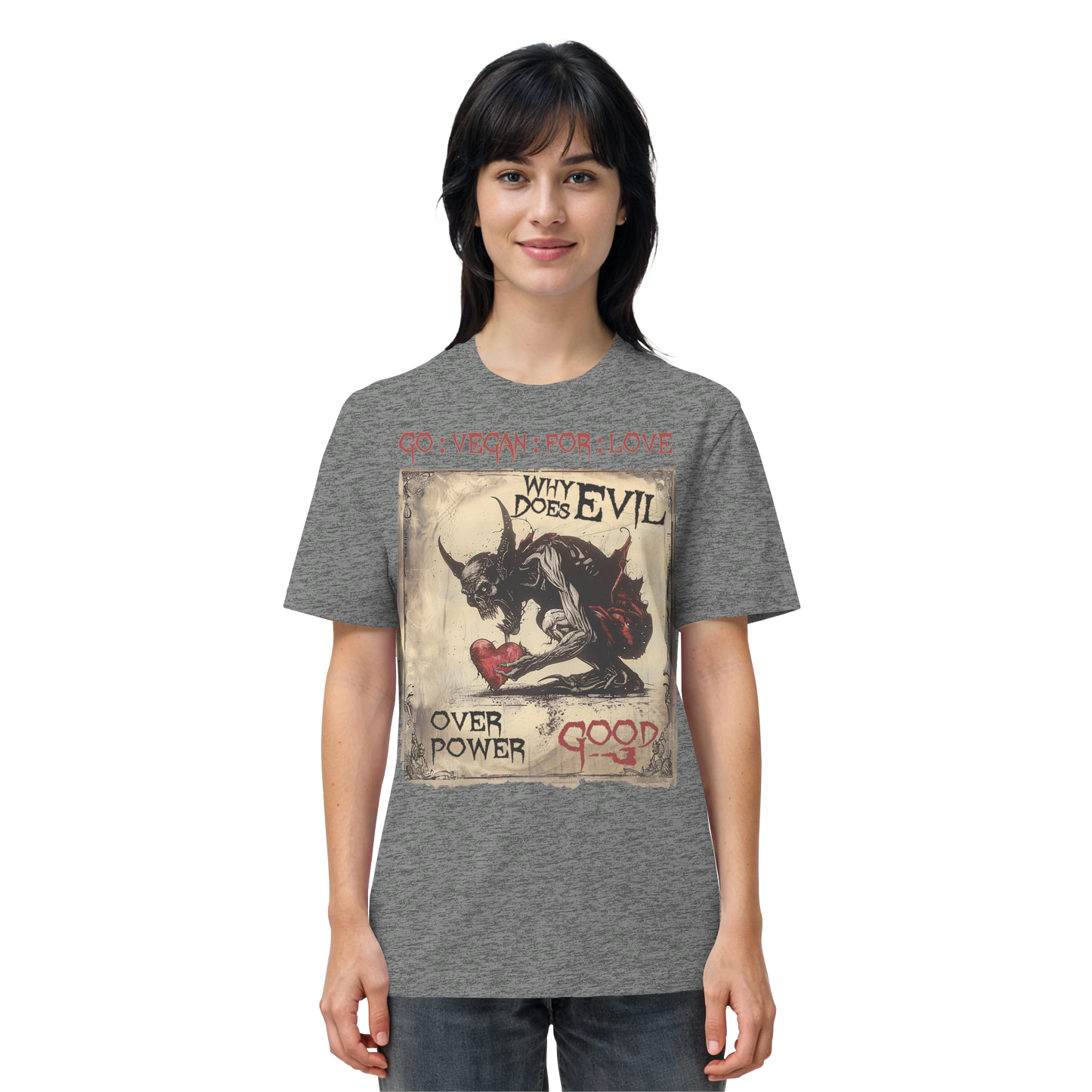vegwear "why does evil" -unisex Bio T-Shirt