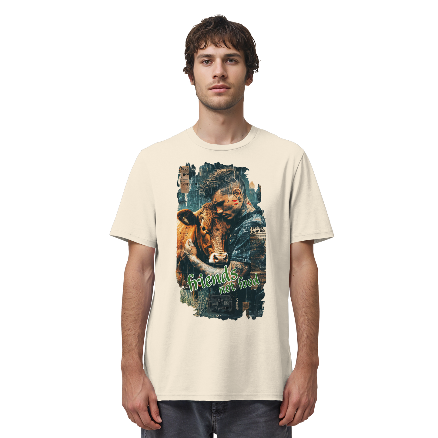 vegwear "friends not food" - unisex T-Shirt, vegan, fair, cool