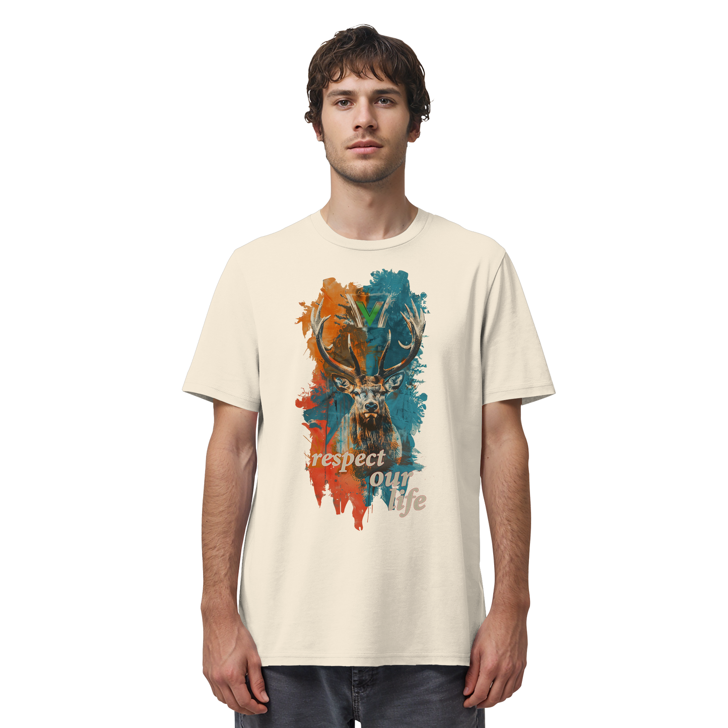 vegwear "respect our life - Hirsch" - unisex Bio T-Shirt