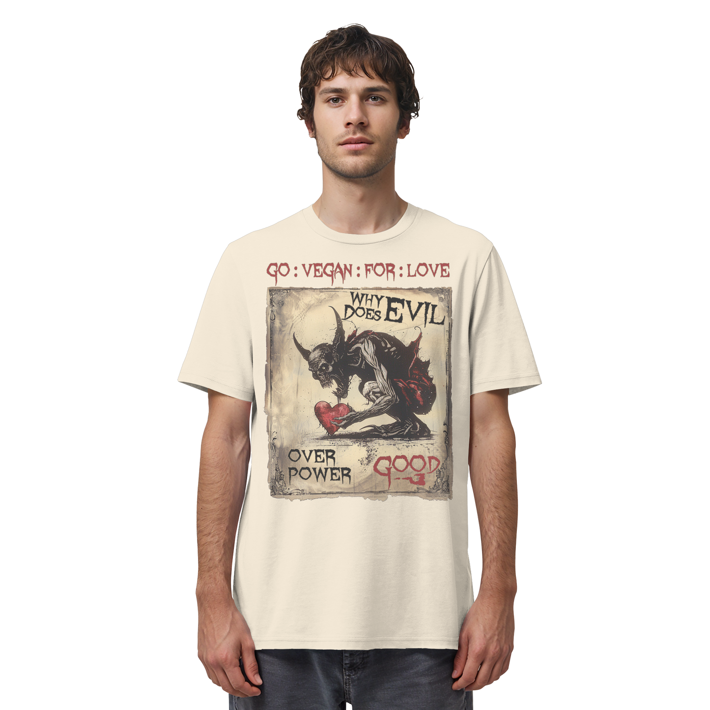 vegwear "why does evil" -unisex Bio T-Shirt