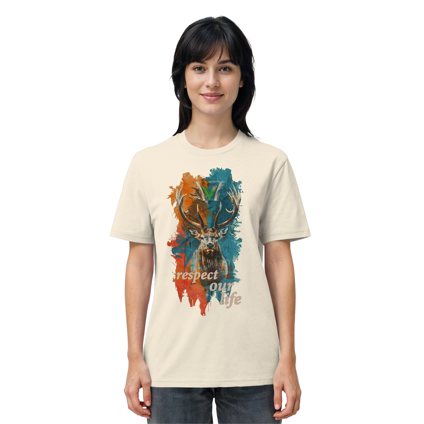 vegwear "respect our life - Hirsch" - unisex Bio T-Shirt