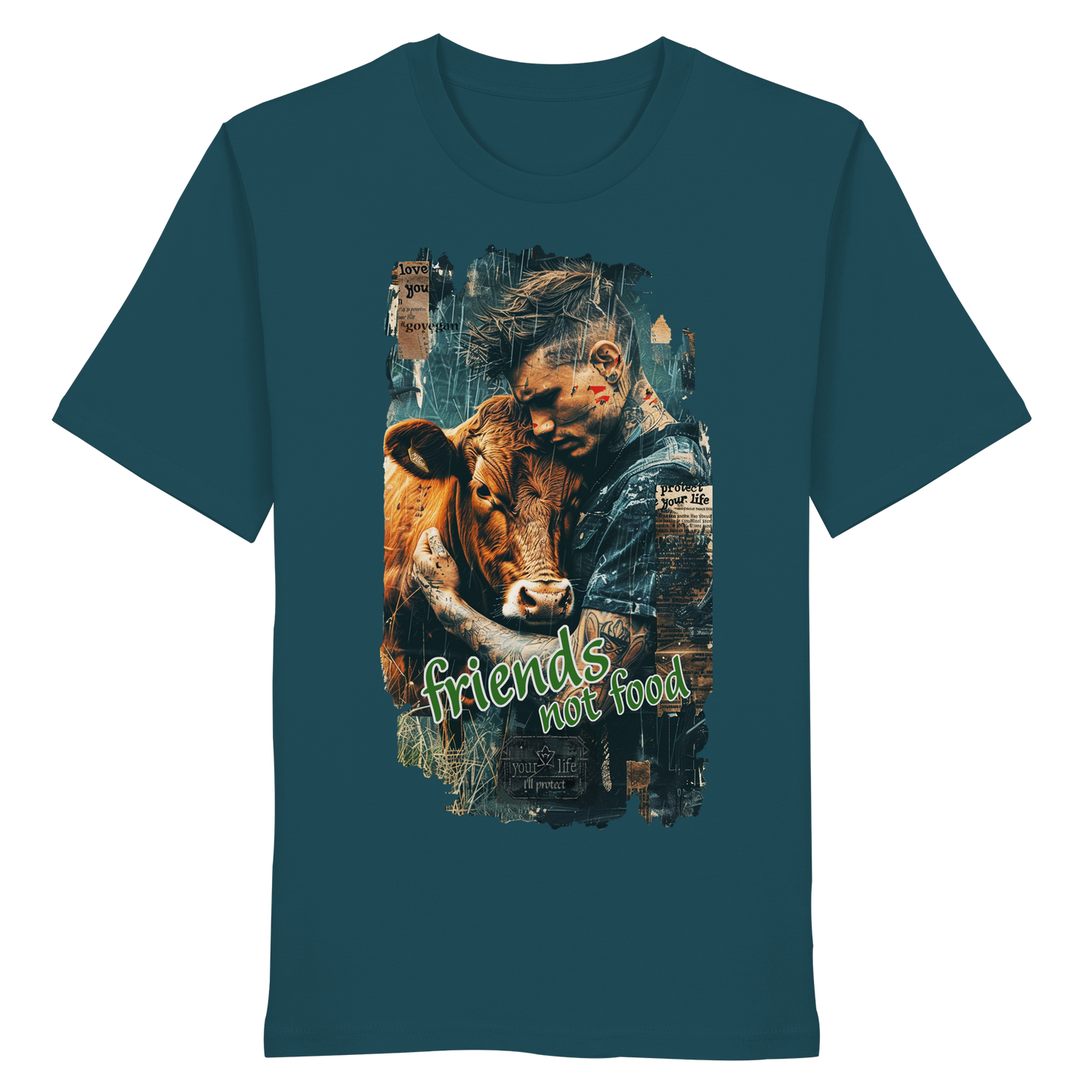 vegwear "friends not food" - unisex T-Shirt, vegan, fair, cool