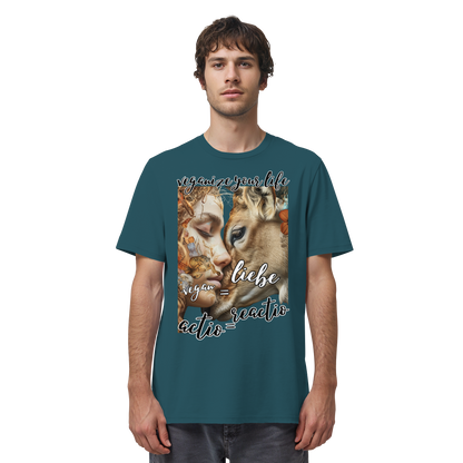 vegwear "actio = reactio" - unisex Bio T-Shirt, vegan ist Mitgefühl