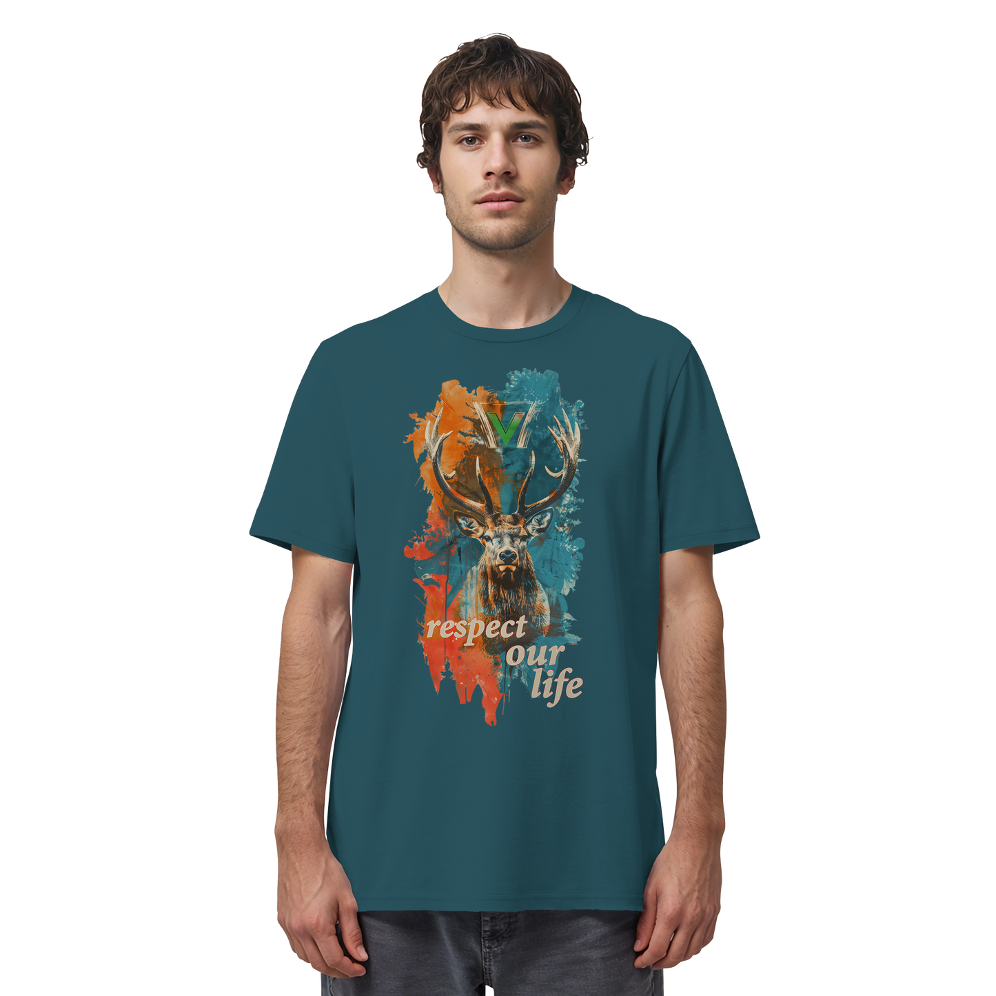 vegwear "respect our life - Hirsch" - unisex Bio T-Shirt