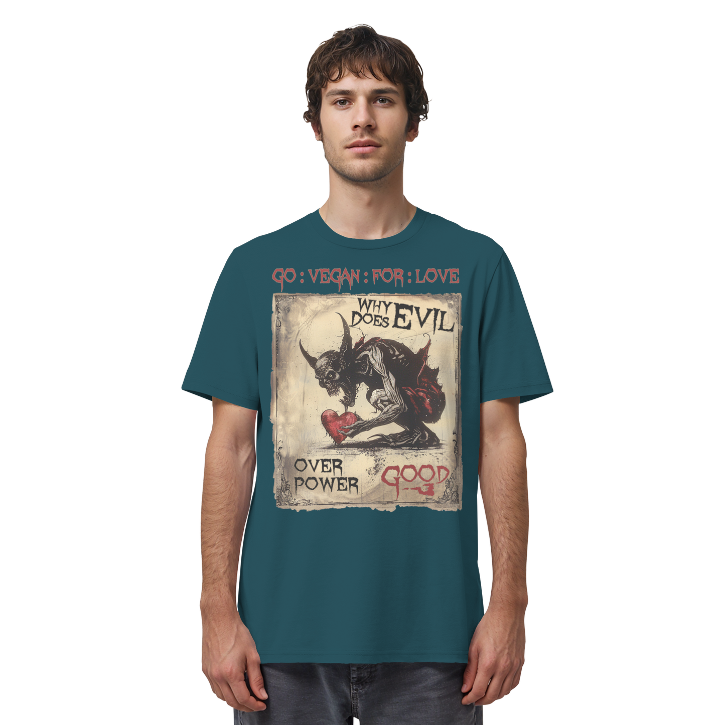 vegwear "why does evil" -unisex Bio T-Shirt