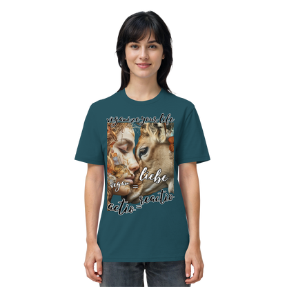 vegwear "actio = reactio" - unisex Bio T-Shirt, vegan ist Mitgefühl