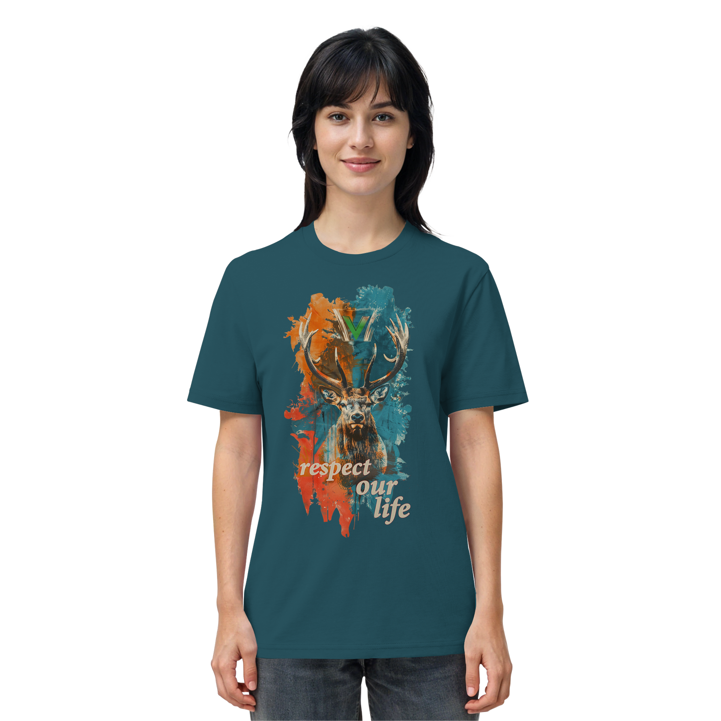 vegwear "respect our life - Hirsch" - unisex Bio T-Shirt